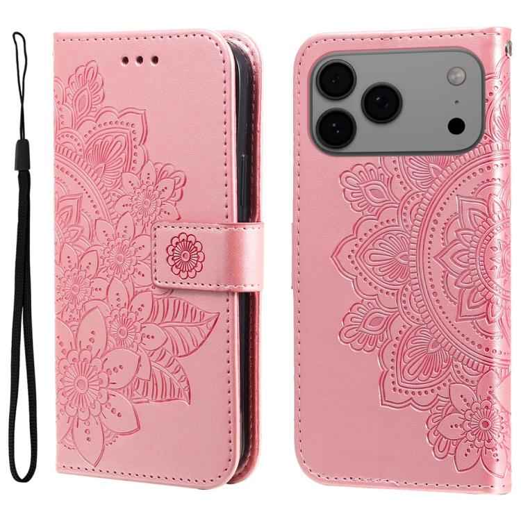 Seven-petal Flowers Embossing Leather Phone Case