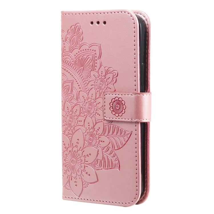 Seven-petal Flowers Embossing Leather Phone Case