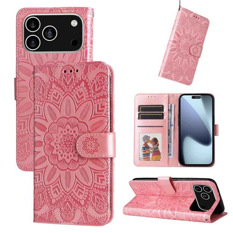 Embossed Sunflower Leather Phone Case