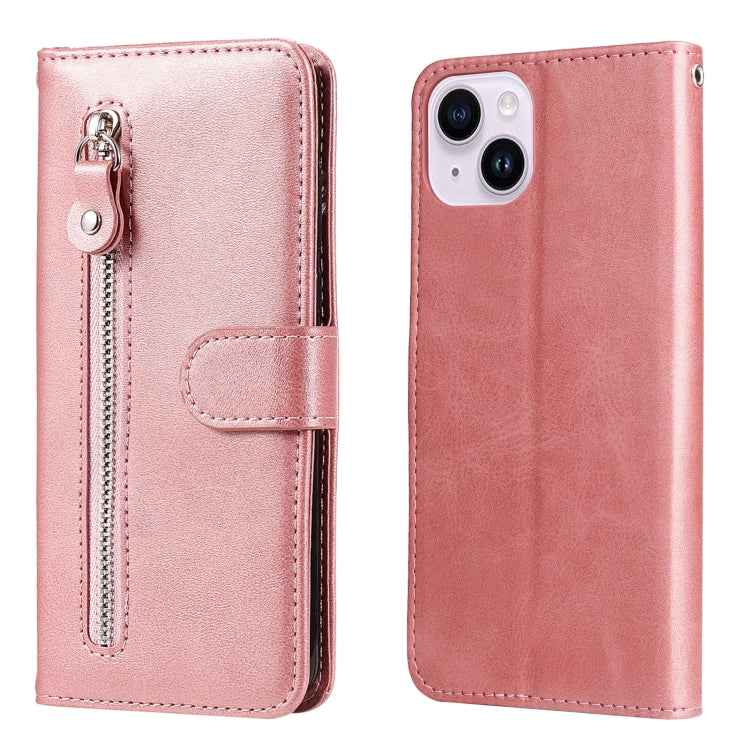 Fashion Calf Texture Zipper Leather Phone Case, For iPhone 15