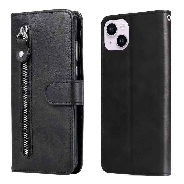 Fashion Calf Texture Zipper Leather Phone Case, For iPhone 15