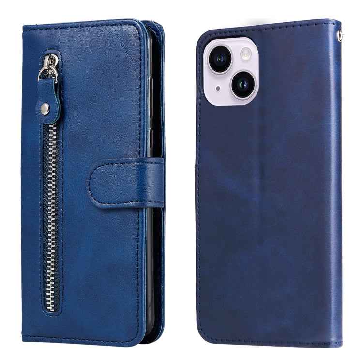Fashion Calf Texture Zipper Leather Phone Case, For iPhone 15