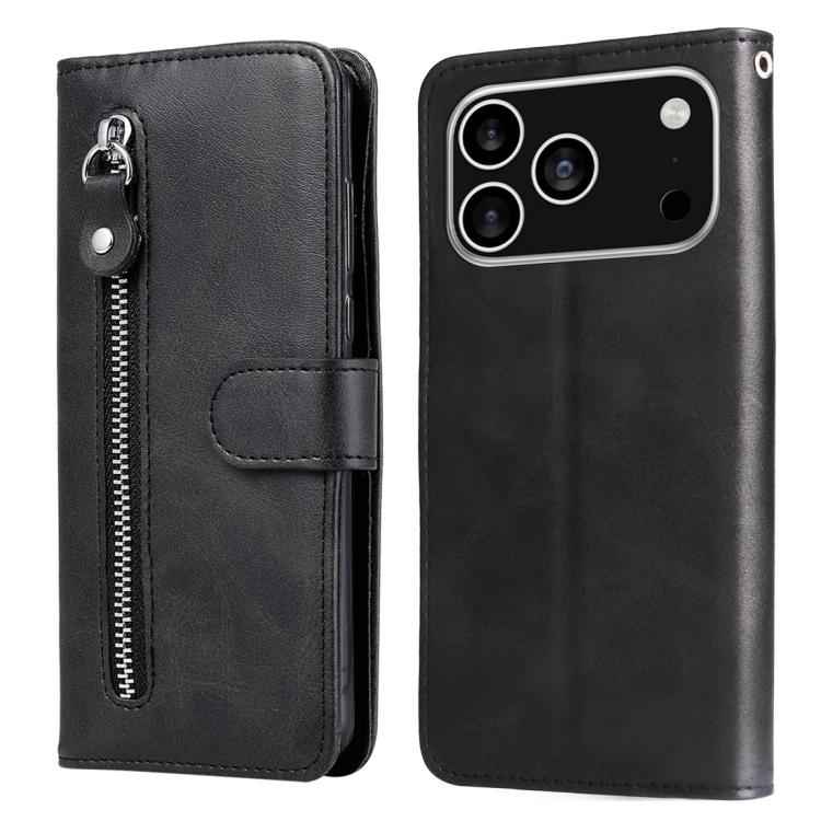 Fashion Calf Texture Zipper Leather Phone Case