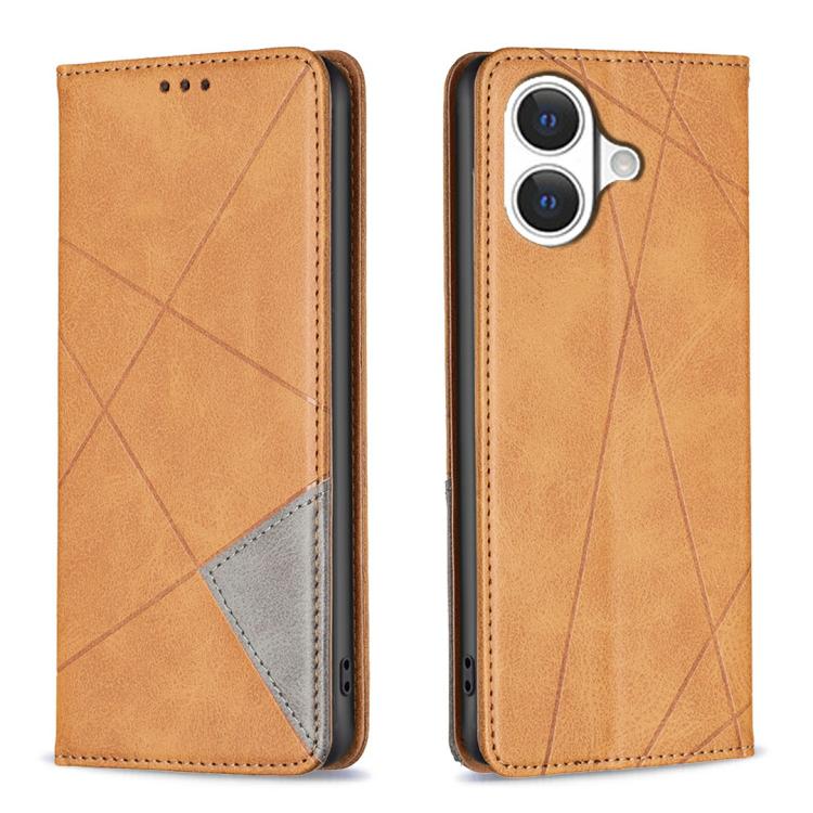 Rhombus Texture Magnetic Leather Phone Case