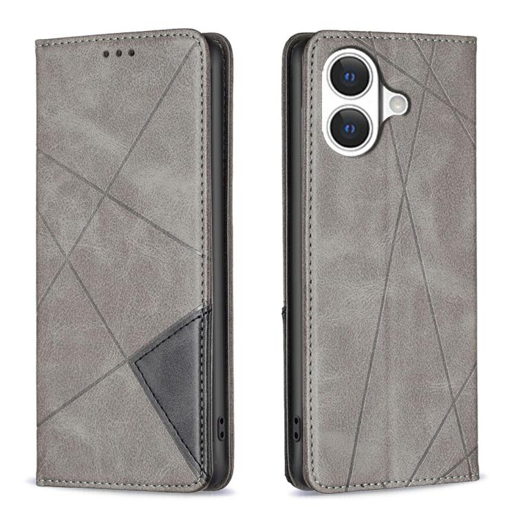 Rhombus Texture Magnetic Leather Phone Case