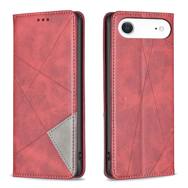 Rhombus Texture Magnetic Leather Phone Case