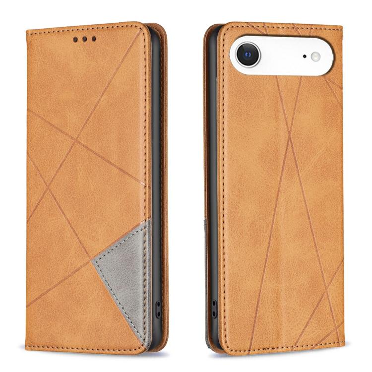 Rhombus Texture Magnetic Leather Phone Case