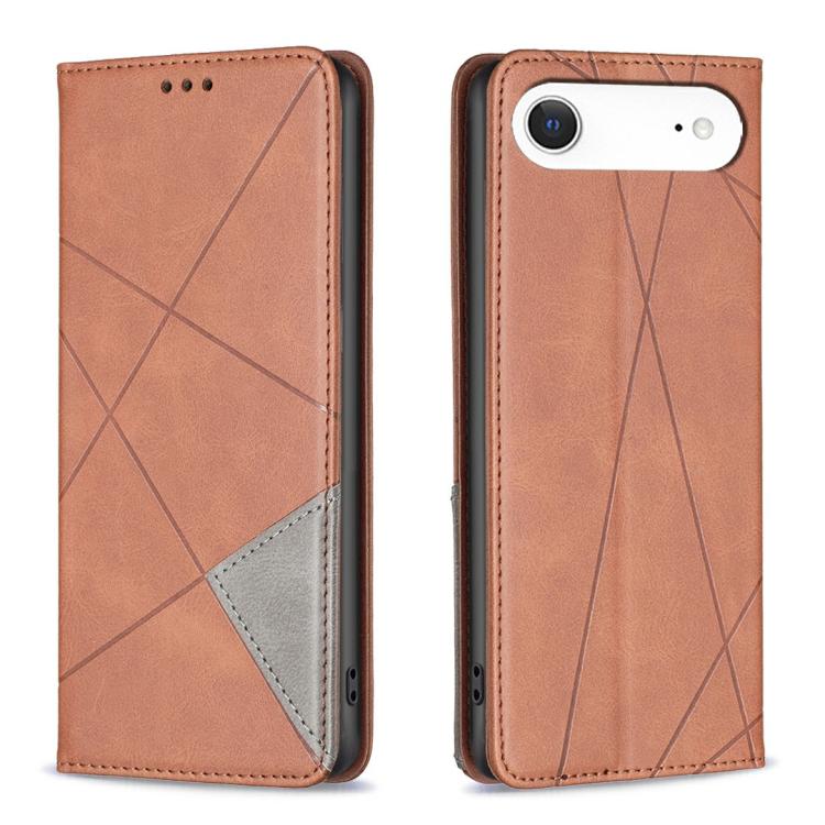 Rhombus Texture Magnetic Leather Phone Case