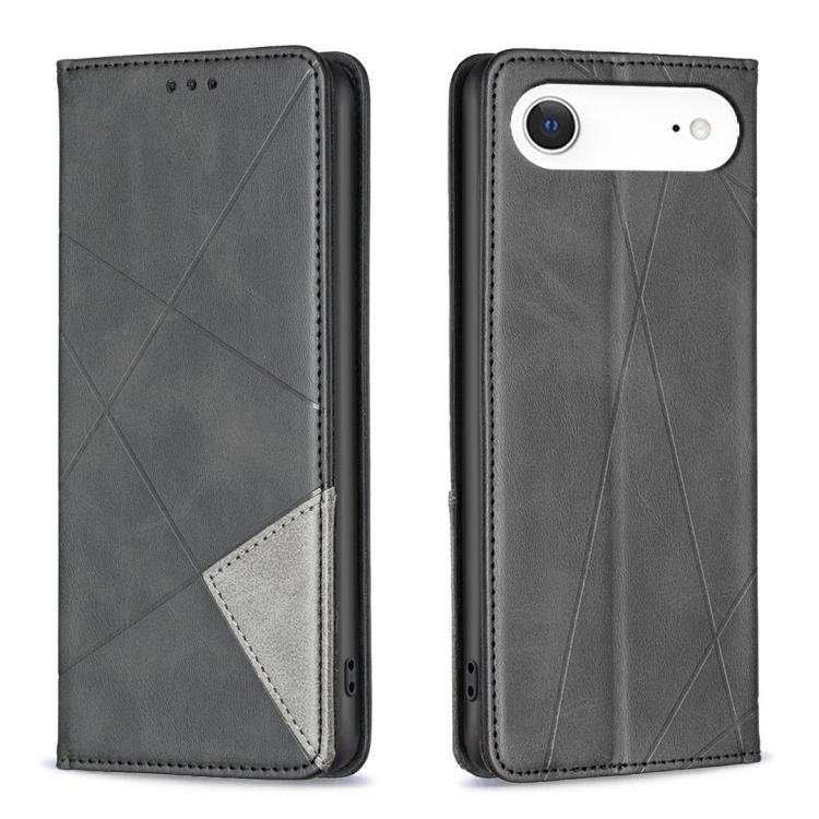 Rhombus Texture Magnetic Leather Phone Case