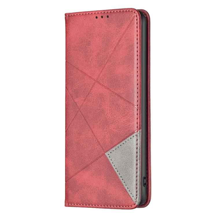 Rhombus Texture Magnetic Leather Phone Case