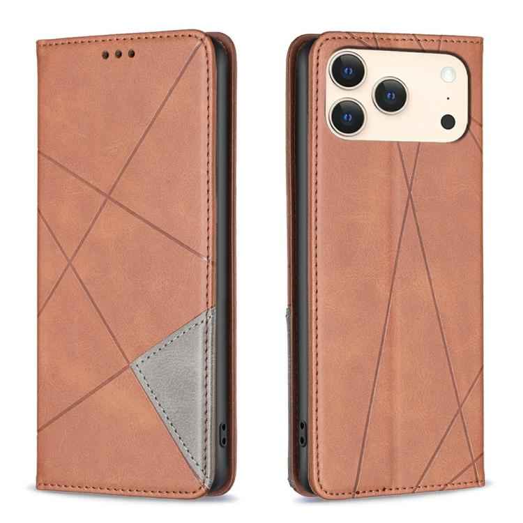 Rhombus Texture Magnetic Leather Phone Case
