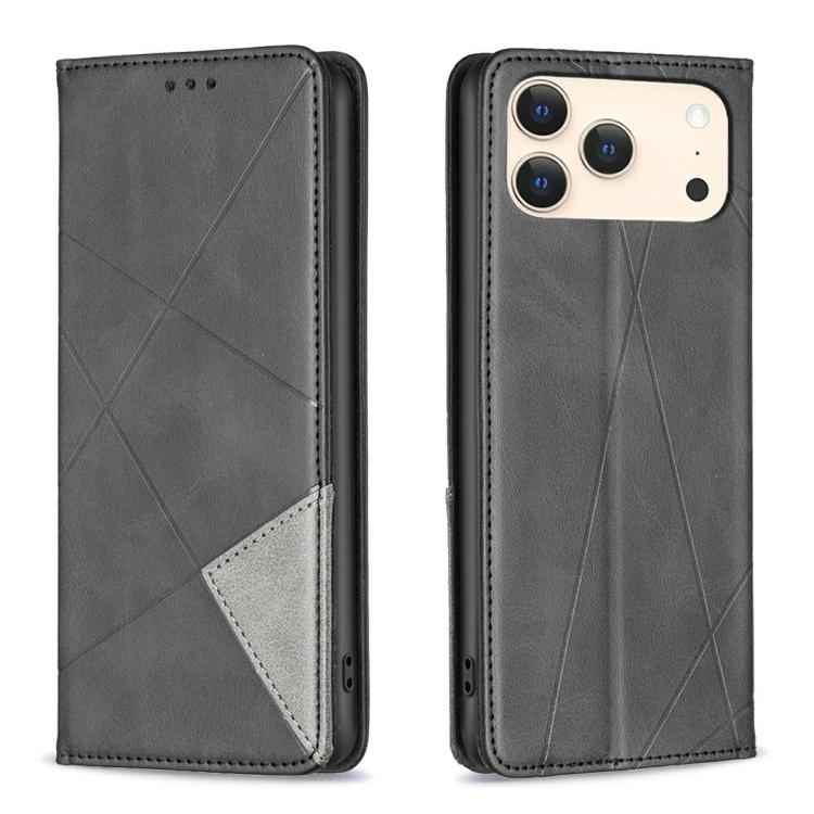 Rhombus Texture Magnetic Leather Phone Case