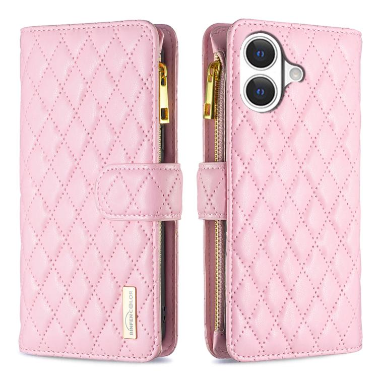 Diamond Lattice Zipper Wallet Leather Flip Phone Case