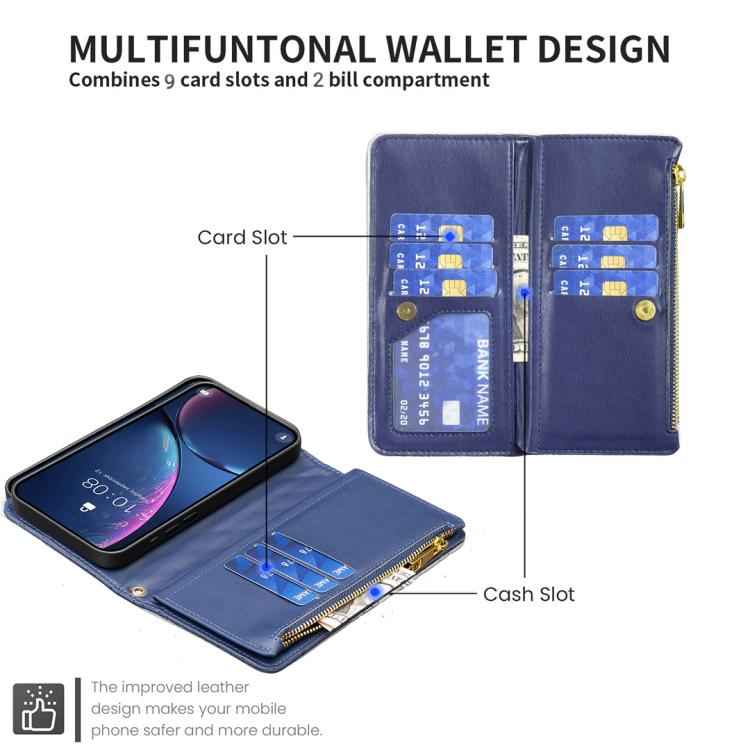 Diamond Lattice Zipper Wallet Leather Flip Phone Case