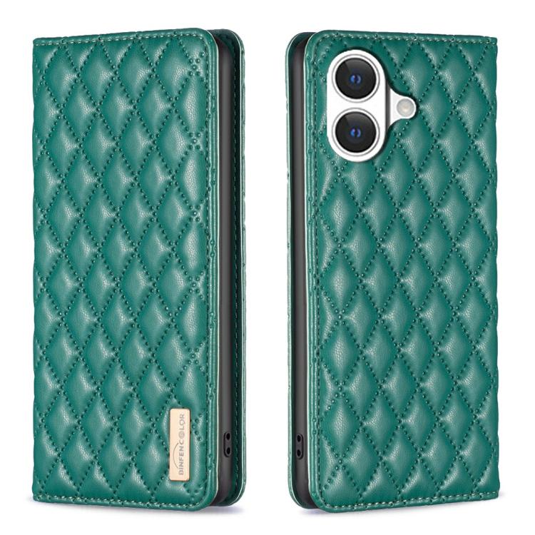 Diamond Lattice Magnetic Leather Flip Phone Case