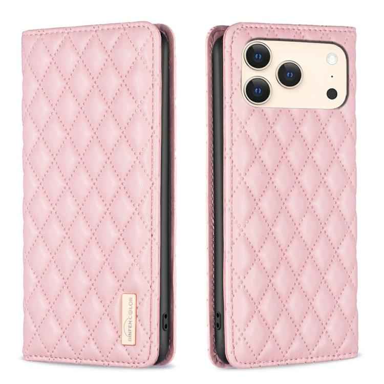 Diamond Lattice Magnetic Leather Flip Phone Case