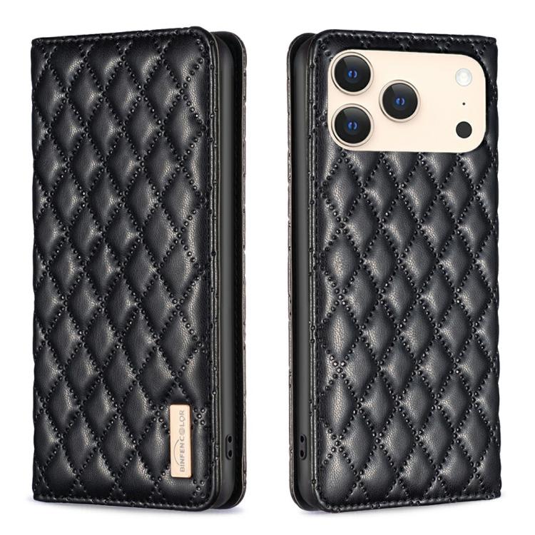Diamond Lattice Magnetic Leather Flip Phone Case