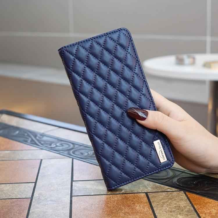 Diamond Lattice Magnetic Leather Flip Phone Case