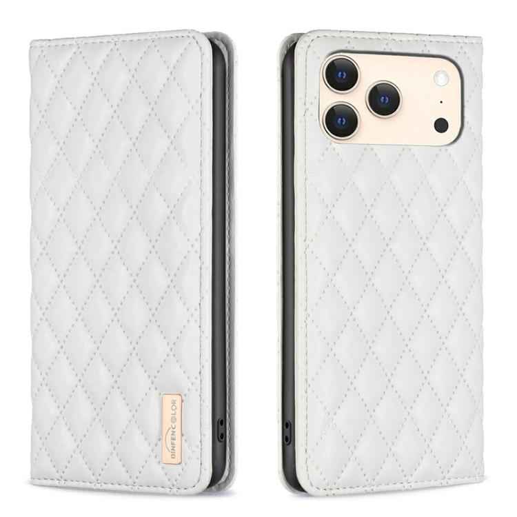 Diamond Lattice Magnetic Leather Flip Phone Case