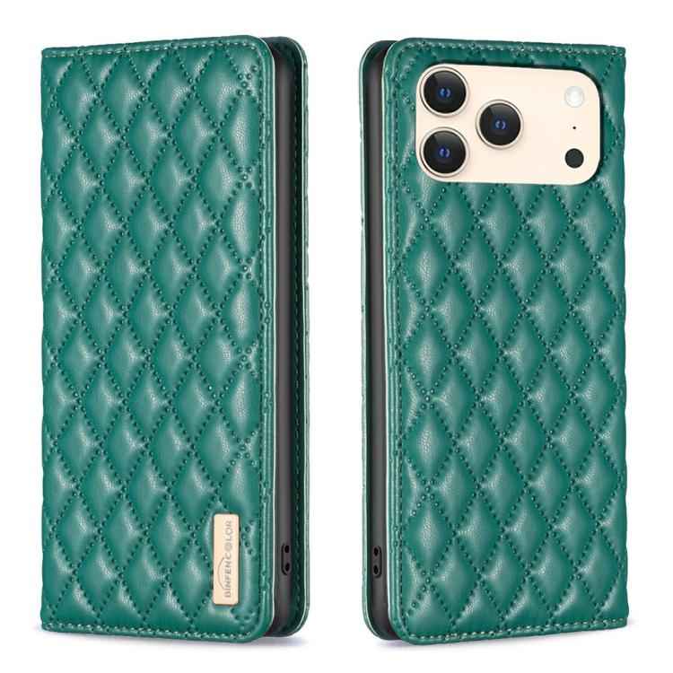 Diamond Lattice Magnetic Leather Flip Phone Case