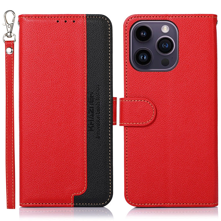 KHAZNEH Litchi Texture Leather RFID Phone Case
