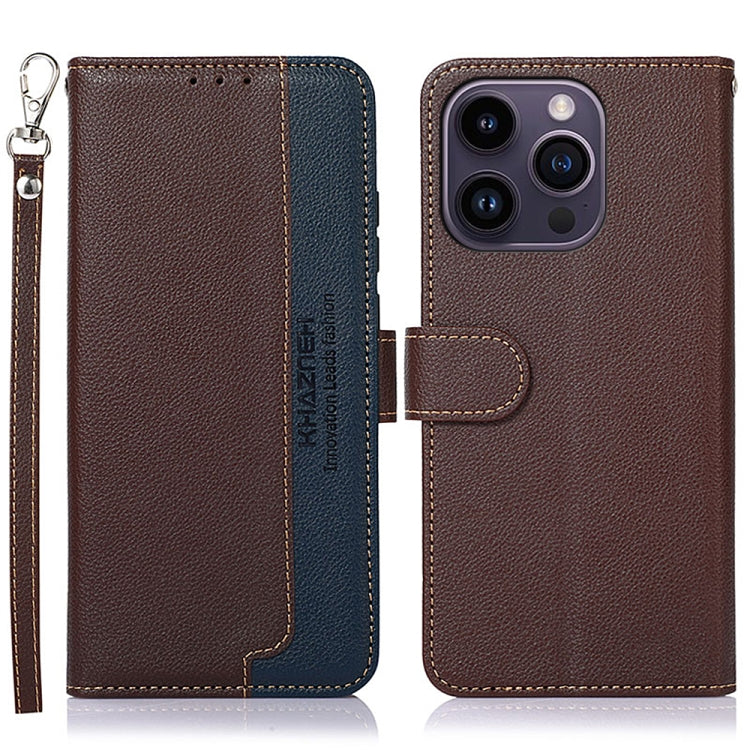 KHAZNEH Litchi Texture Leather RFID Phone Case