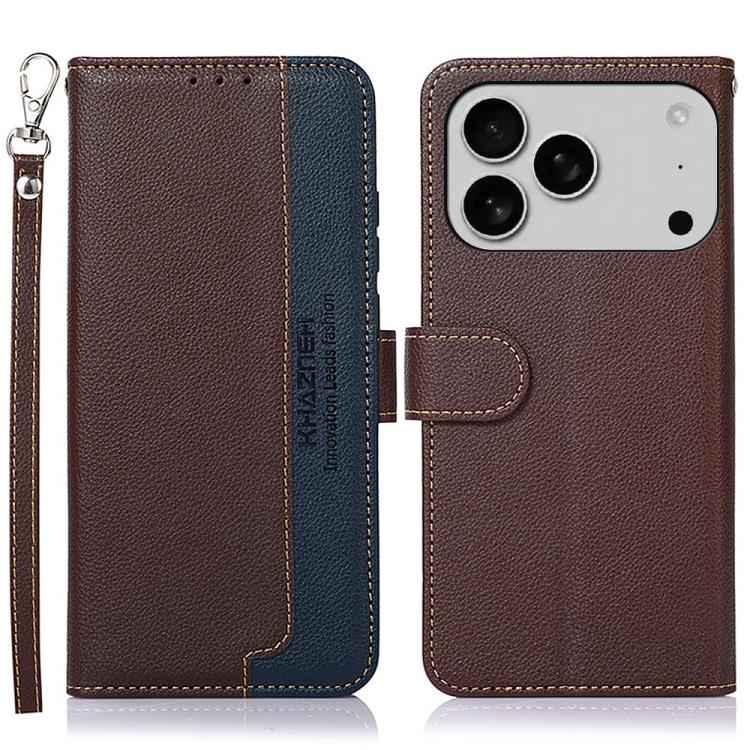 KHAZNEH Litchi Texture Leather RFID Phone Case