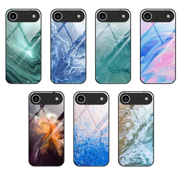 Marble Pattern Glass Protective Phone Case