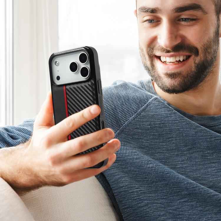 LC.IMEEKE 3 in 1 Carbon Fiber Texture Shockproof Phone Case