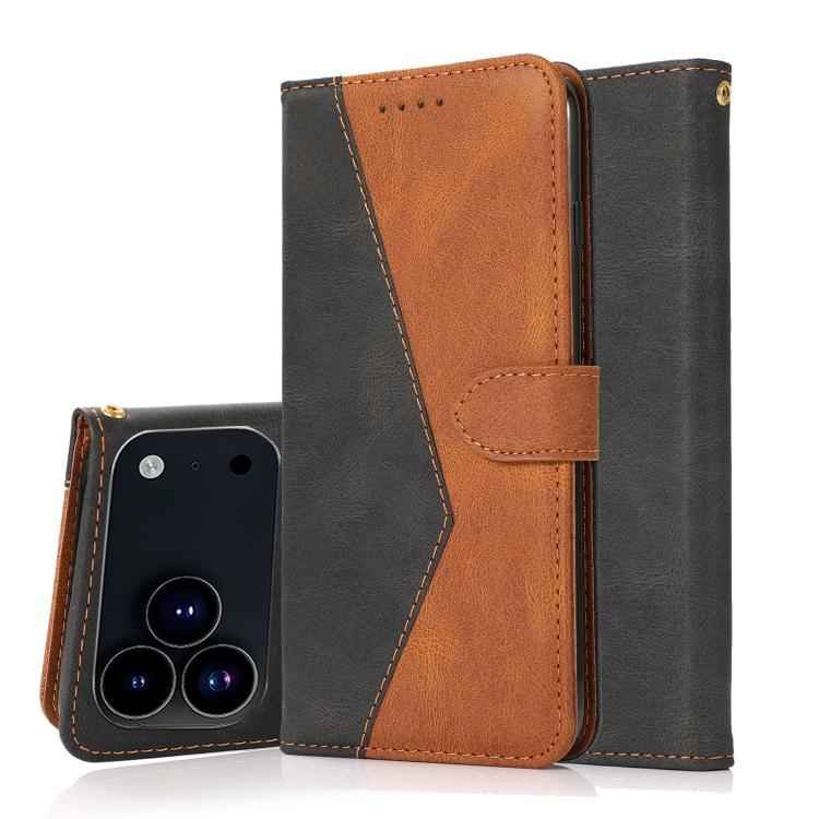 Dual-color Stitching Leather Phone Case