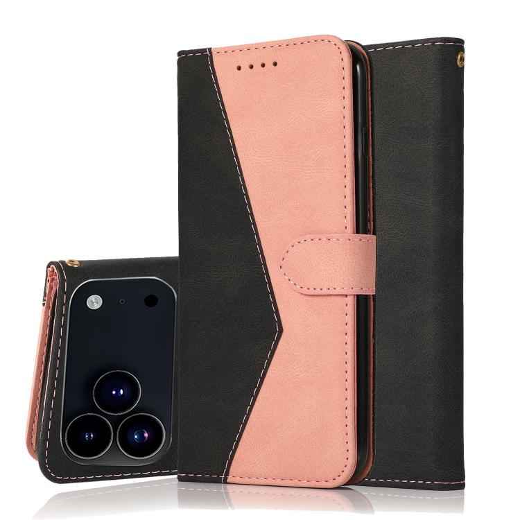 Dual-color Stitching Leather Phone Case