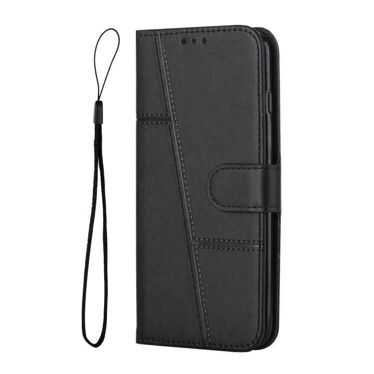 Stitching Calf Texture Buckle Leather Phone Case
