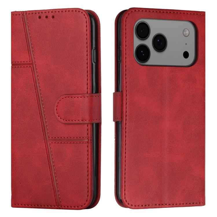 Stitching Calf Texture Buckle Leather Phone Case