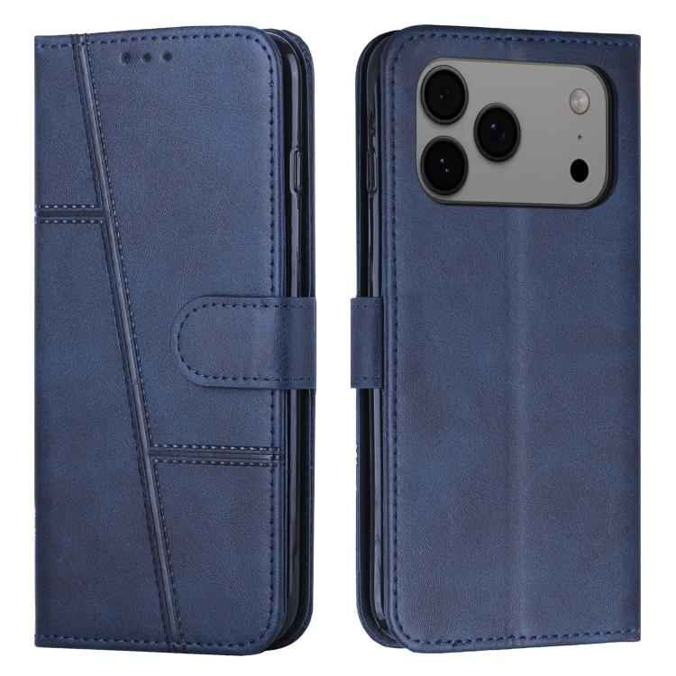 Stitching Calf Texture Buckle Leather Phone Case