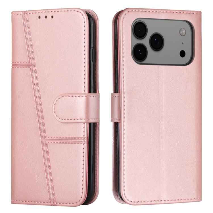 Stitching Calf Texture Buckle Leather Phone Case