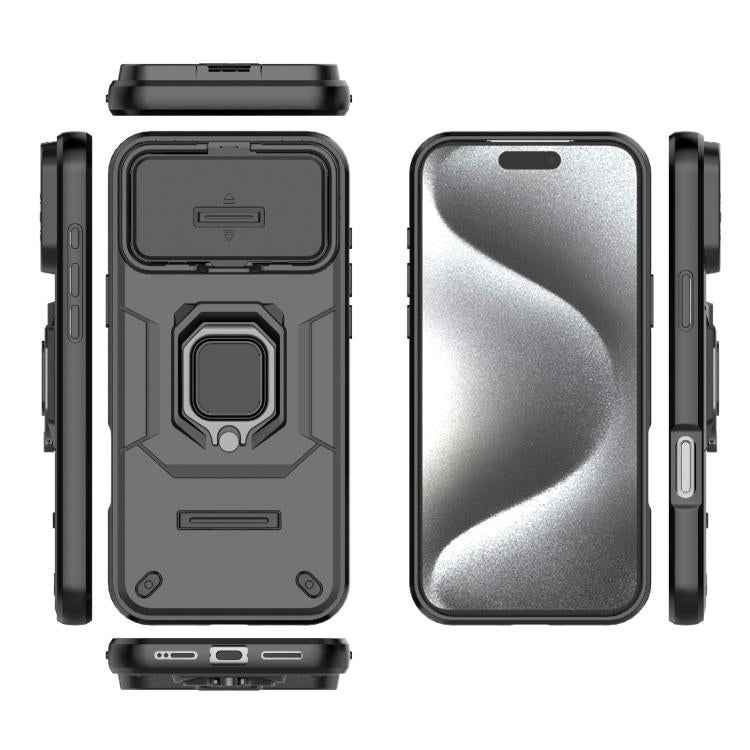 Sliding Camshield TPU + PC Shockproof Phone Case with Holder