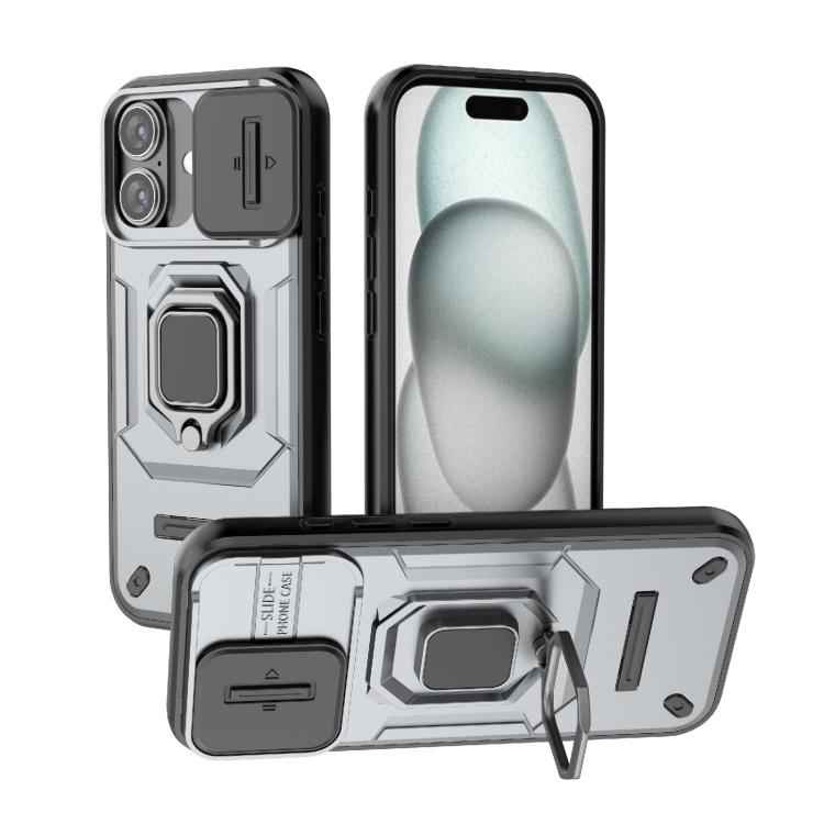 Sliding Camshield TPU + PC Shockproof Phone Case with Holder