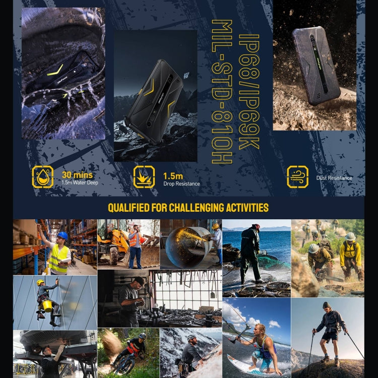 Ulefone Armor X12 Pro, IP68/IP69K Rugged Phone, 5.45 inch, 4GB+64GB, Android 14 MediaTek Helio G36 Octa Core