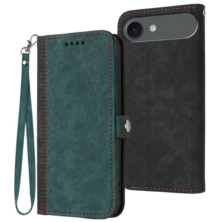 Side Buckle Double Fold Hand Strap Leather Phone Case