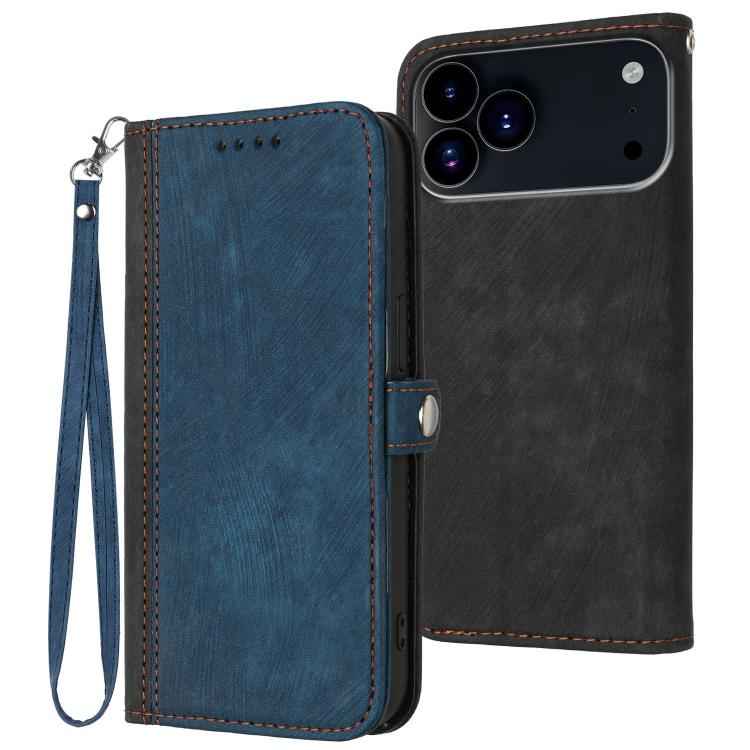 Side Buckle Double Fold Hand Strap Leather Phone Case