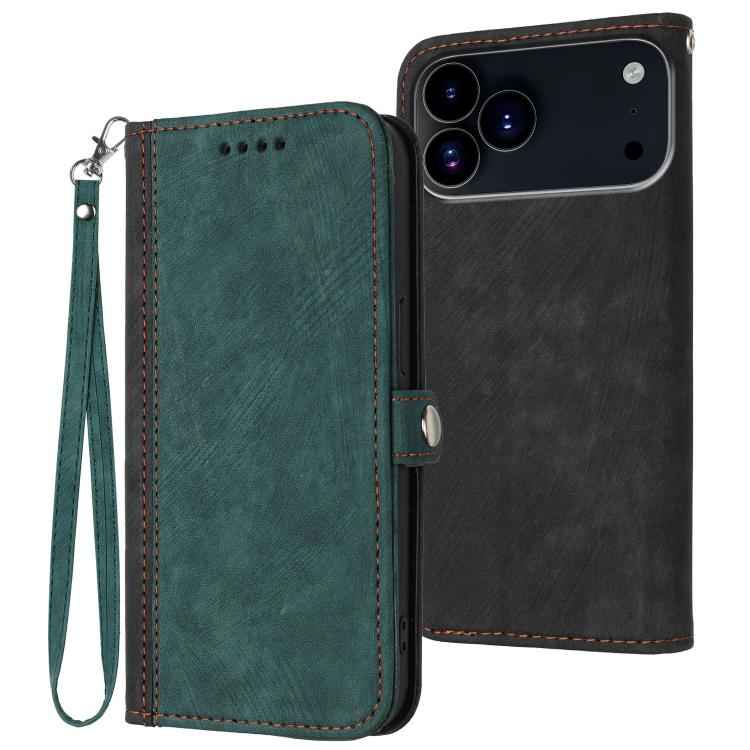 Side Buckle Double Fold Hand Strap Leather Phone Case