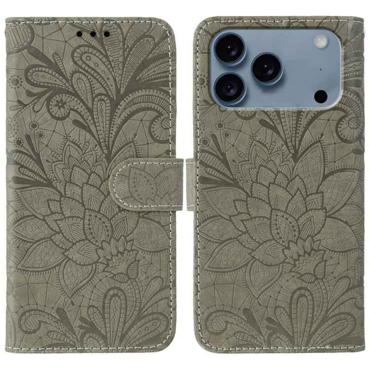 Lace Flower Embossing Flip Leather Phone Case