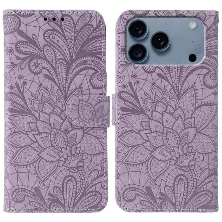 Lace Flower Embossing Flip Leather Phone Case