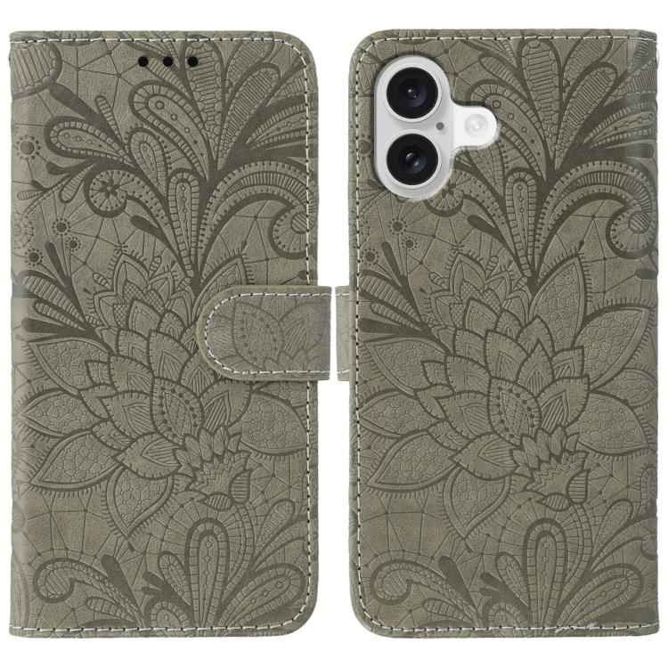 Lace Flower Embossing Flip Leather Phone Case