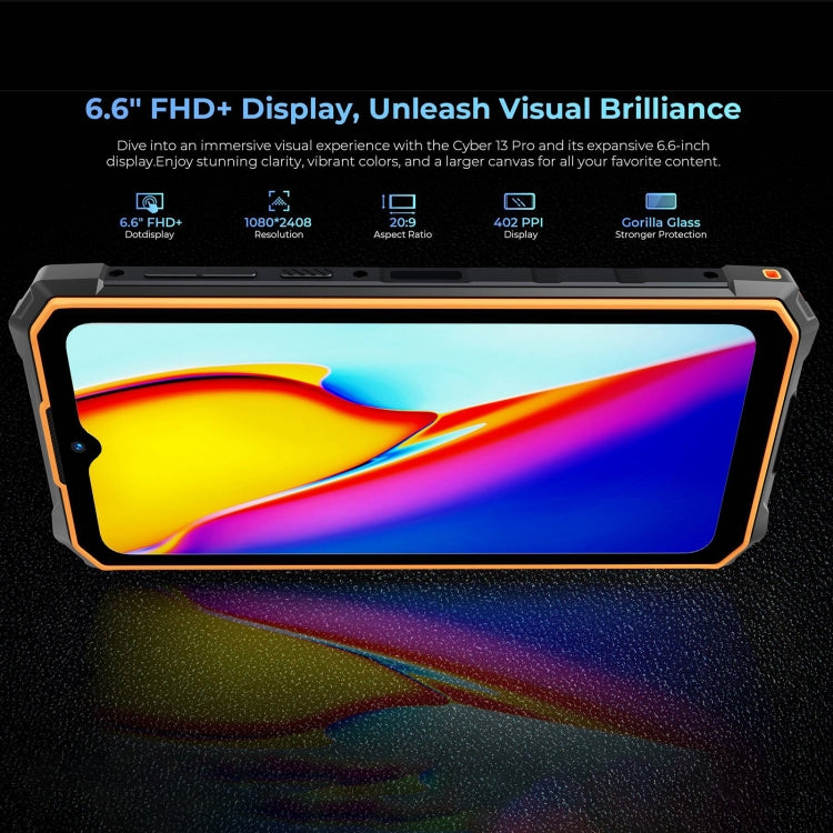 HOTWAV CYBER 13 Pro Rugged Smartphone with Long Battery Life - 10800mAh, IP68/IP69K, 12GB+256GB, 6.6" Android 13