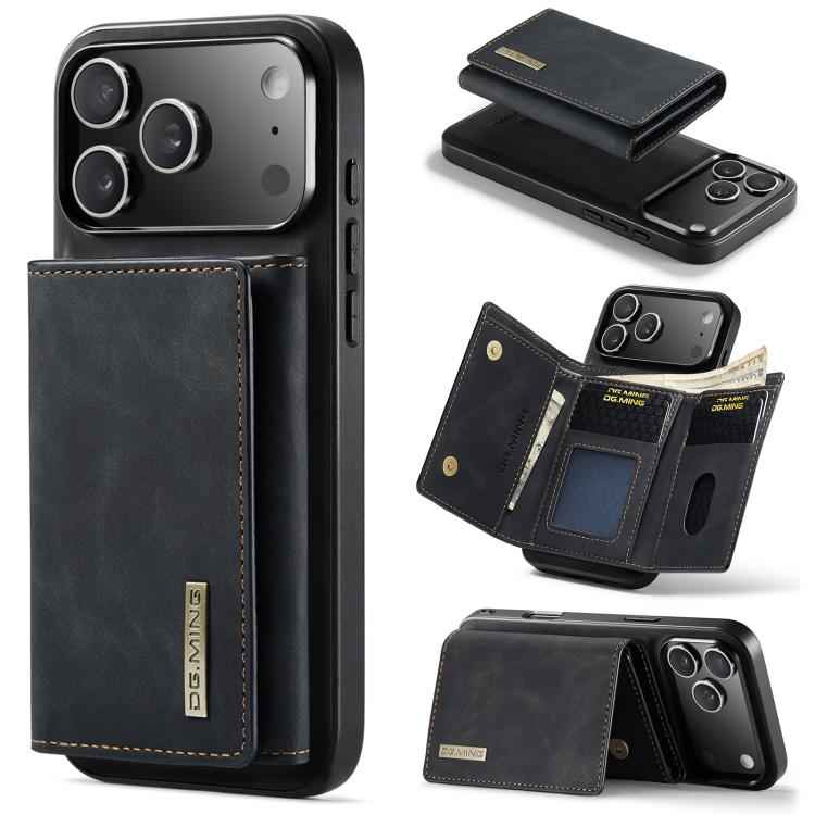 DG.MING M1 Series 3-Fold Multi Card Wallet Leather Phone Case