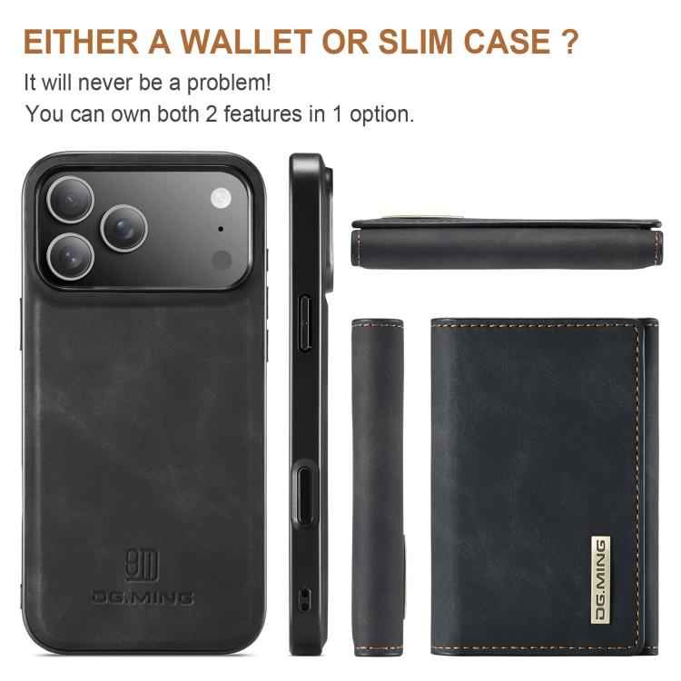 DG.MING M1 Series 3-Fold Multi Card Wallet Leather Phone Case