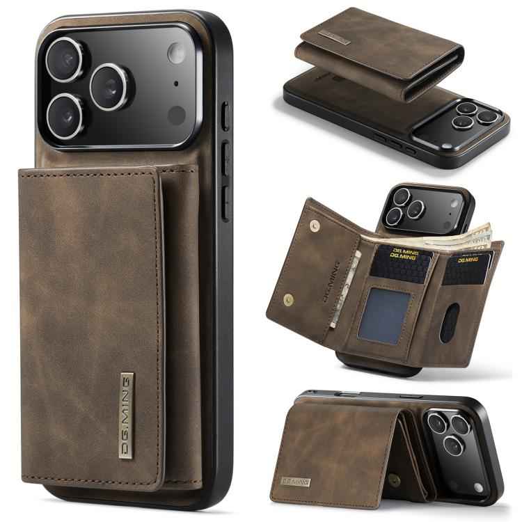 DG.MING M1 Series 3-Fold Multi Card Wallet Leather Phone Case