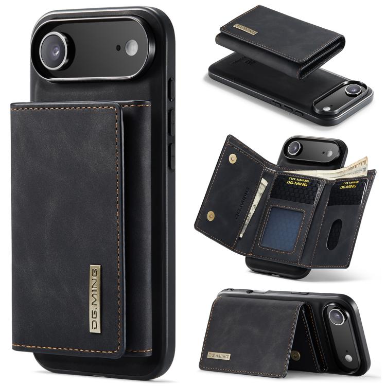 DG.MING M1 Series 3-Fold Multi Card Wallet Leather Phone Case