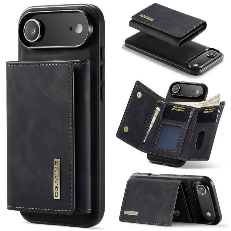 DG.MING M1 Series 3-Fold Multi Card Wallet Leather Phone Case